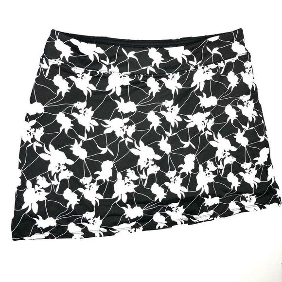 Tranquility Womens Mini Skort Skirt Stretch Waist Black White Small - Picture 1 of 6